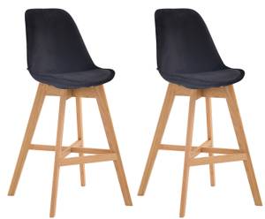 Tabouret de bar Cannes Lot de 2 Noir