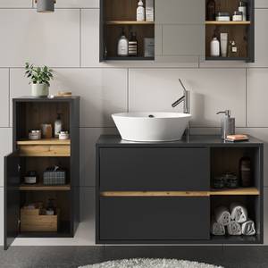 Mobilier de salle de bains Viola Anthracite - Chêne