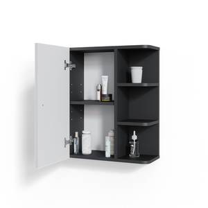 armoire murale de salle de bain Fynn Anthracite - Blanc brillant