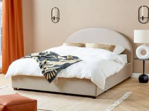 Lit double VAUCLUSE Beige - Crème - Largeur : 174 cm - Textile