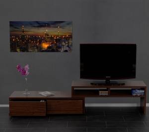 LED-Bild New York flackernd Holzart/Dekor - Holz teilmassiv - 100 x 50 x 2 cm