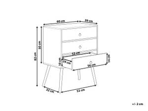 Buffet BATLEY Marron - Gris - Bois manufacturé - 60 x 82 x 39 cm