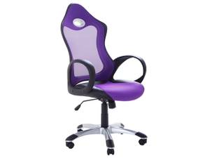 Chaise de bureau iCHAIR Noir - Mauve - Argenté