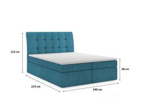 Boxspringbett BRUNOS 140 cm cm CS2313 Himmelblau