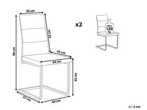 Chaise de salle à manger ROCKFORD Marron - Marron foncé - Argenté