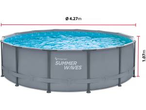 Piscine tubulaire  FLIPO 1 - Ø 4.27 x 1. Gris - Matière plastique - 427 x 107 x 427 cm