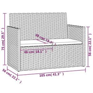 Gartenbank 3029480-1 Grau - Metall - Polyrattan - 105 x 75 x 56 cm