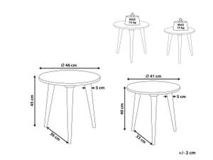 Table d'appoint NARRA Doré - Bois massif - 36 x 45 x 46 cm