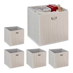 5x paniers de rangement en bambou hauts Blanc