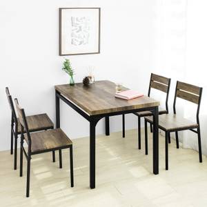 Esstisch + 4 x Stühle OGT28-N+FST72-Nx4 Braun - Holzwerkstoff - 110 x 76 x 70 cm