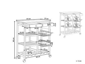 Servierwagen MORINO Braun - Bambus - 67 x 80 x 37 cm