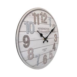 Horloge murale Gasteria Blanc - Bois manufacturé - 4 x 34 x 34 cm