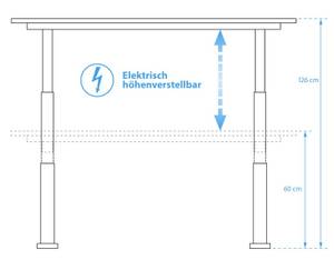 Schaff Schreibtisch 180 cm schwarz Eiche Schwarz - Braun - Holzwerkstoff - Metall - 80 x 60 x 180 cm