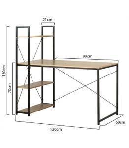 Bureau Indus Beige - Bois manufacturé - 60 x 120 x 120 cm