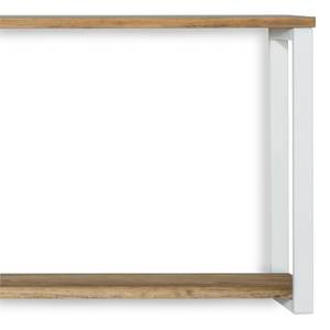 Étagère murale double 30x120x48 Blanc Blanc - Bois massif - Bois/Imitation - 120 x 47 x 30 cm