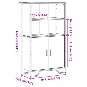 Highboard DE8816 Braun - Holzwerkstoff - 36 x 138 x 80 cm