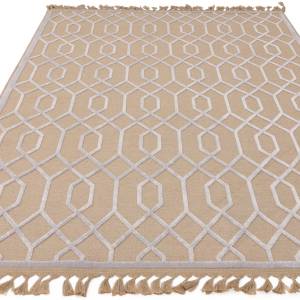 Tapis moderne en jute et coton TORSY Blanc - 120 x 170 cm