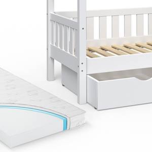 Kinderbett Design Matratze Schubladen Weiß
