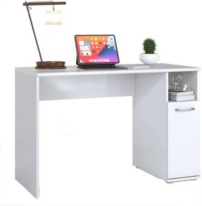 Schreibtisch mit breiter Arbeitsfläche Weiß - Holzwerkstoff - 52 x 73 x 110 cm