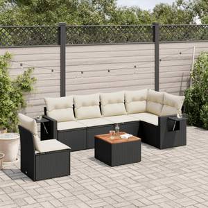 Gartensitzgruppe K2053(7-tlg) Schwarz - Massivholz - 69 x 62 x 62 cm