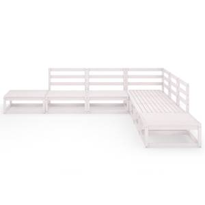 Garten-Lounge-Set (7-teilig) 3009916 Weiß - Massivholz - Holzart/Dekor - 70 x 30 x 70 cm