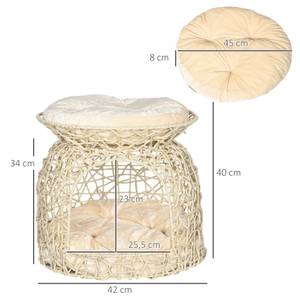 Rattan Katzenhaus D30-534V00CW Beige - Polyrattan - 42 x 40 x 42 cm