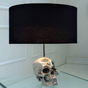 Tischlampe CRANIUM Schwarz - Silber - Metall - Textil - 40 x 44 x 40 cm