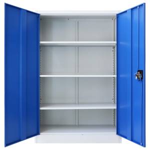 Aktenschrank 299865-2 Blau - Hellgrau - Höhe: 140 cm