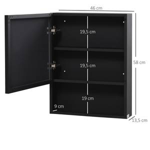 Spiegelschrank 834-551V00BK Braun - Metall - 14 x 58 x 46 cm