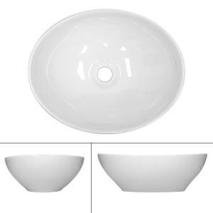 Waschbecken Ovalform 410x330x142mm Weiß Weiß - Keramik - 33 x 15 x 41 cm