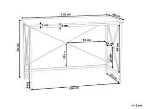 Schreibtisch FUTON Schwarz - Braun - Holzwerkstoff - 115 x 76 x 60 cm