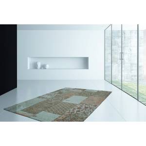 Tapis de salon coton vintage MELODY Turquoise - 160 x 230 cm