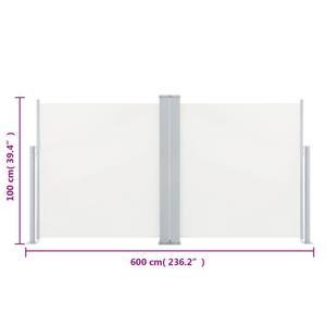 Seitenmarkise Weiß - Textil - 600 x 100 x 1 cm