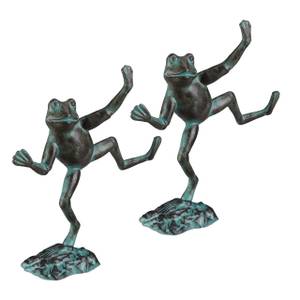 2 x Gartenfigur Frosch 31 x 33 cm