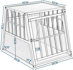 Hundetransportbox Geraldine Silber - Holzwerkstoff - Metall - Kunststoff - 65 x 71 x 85 cm