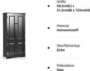 Mehrzweckschrank Vintage JZ10009 Schwarz