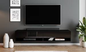 TV-Schrank ALYX 180 cm ohne LED Schwarz Schwarz - Holzwerkstoff - 180 x 34 x 32 cm
