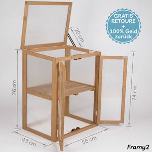 Mini-Gewächshaus Framy2 Braun - Massivholz - Holzart/Dekor - 56 x 76 x 43 cm