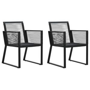 Garten-Essgruppe (3-teilig) 3060213 Schwarz - Polyrattan - 80 x 74 x 80 cm