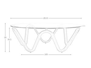 Runder Couchtisch aus Glas Braun - Glas - 115 x 38 x 115 cm