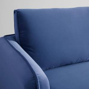 3-Sitzer-Sofa LIVIA Blau - Massivholz - Textil - 176 x 78 x 76 cm