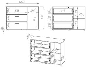 Sideboard CARO Braun - Holzwerkstoff - 120 x 85 x 40 cm