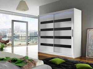 Kleiderschrank London XI mit LED Weiß