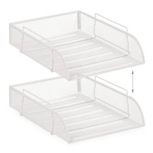 Schreibtisch Organizer Set 7-teilig Weiß - Metall - 27 x 9 x 34 cm