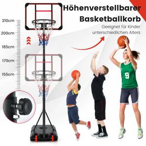 Basketballständer EB50296 Schwarz - Metall - 50 x 248 x 75 cm