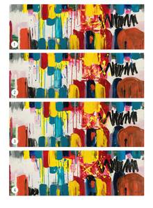 Acrylbild handgemalt Künste der Farben Weiß - Massivholz - Textil - 150 x 50 x 4 cm