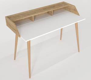 Schreibtisch Vitalis Saphir Weiß Braun - Weiß - Holzwerkstoff - 120 x 89 x 60 cm