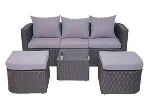 Lounge-Set J37 (4-Teilig) Grau - Kunststoff - Rattan - 170 x 65 x 62 cm