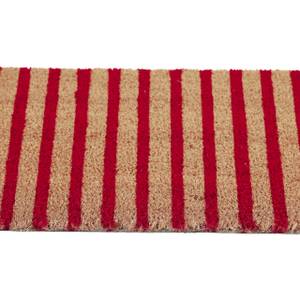 Kokos Fußmatte rot-natur gestreift Braun - Rot - Naturfaser - Kunststoff - 60 x 2 x 40 cm