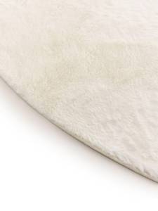 Tapis à poils longs Furry 3 Blanc crème - 120 x 120 cm